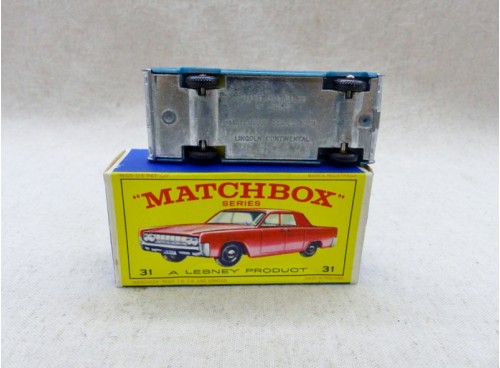 Matchbox Lesney Series N° 31 Lincoln Continental bleu métal NM/Boite dessous