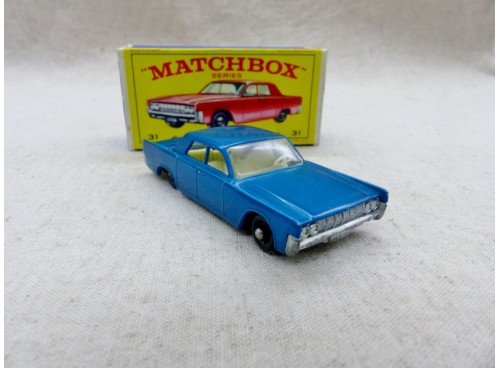 Matchbox Lesney Series N° 31 Lincoln Continental bleu métal NM/Boite