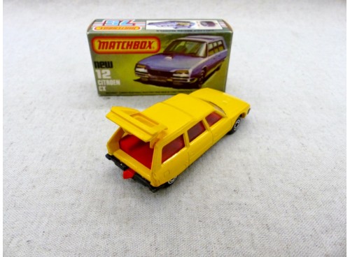 Matchbox Superfast MB 12 Citroën CX Break Jaune avec boite arrière