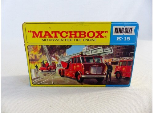 Matchbox King Size K-15 Camion Pompier Merryweather Fire Engine boite arrière