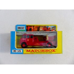 Matchbox King Size K-15 Camion Pompier Merryweather Fire Engine