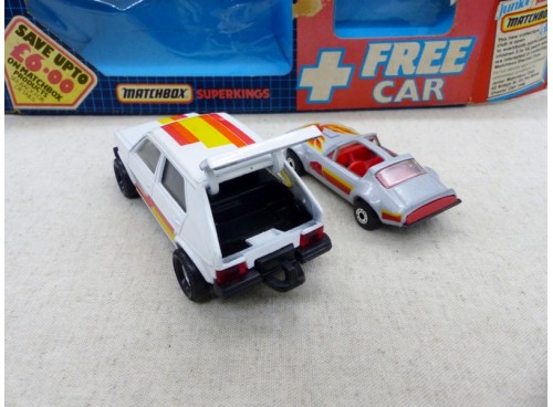 Matchbox SuperKings Super Value Pack K-86 Golf et MB35 Trans Am ouvrants