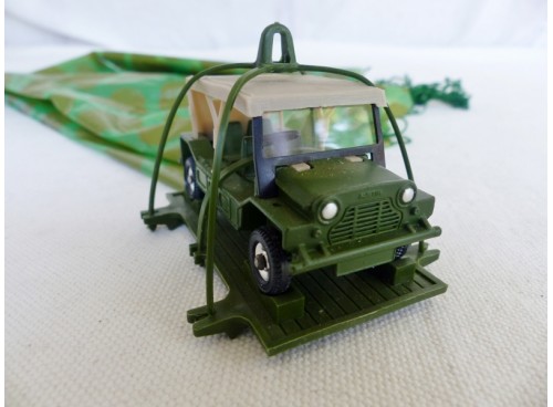 Dinky Toys 601 Austin Mini "Para" Moke version militaire avec parachute voiture face avant