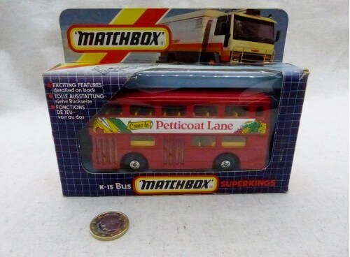 Matchbox King Size K-15 SuperKings Bus Petticoat Lane boite